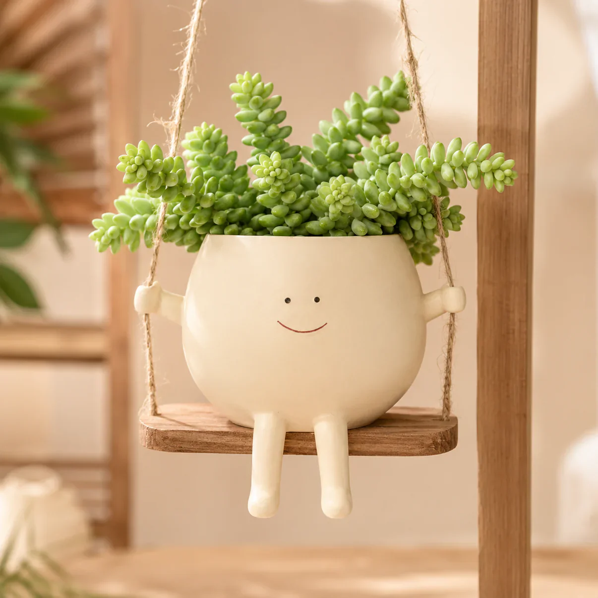 Swing Smiling Face Flower Pot